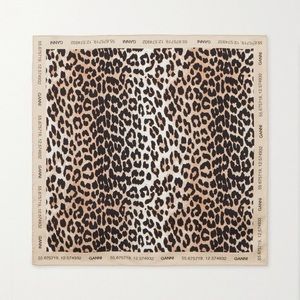 Ganni Silk Leopard Scarf NIB
